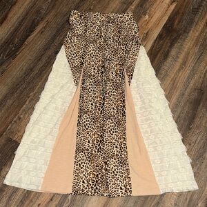 POL Leopard Print Wide Leg Pants